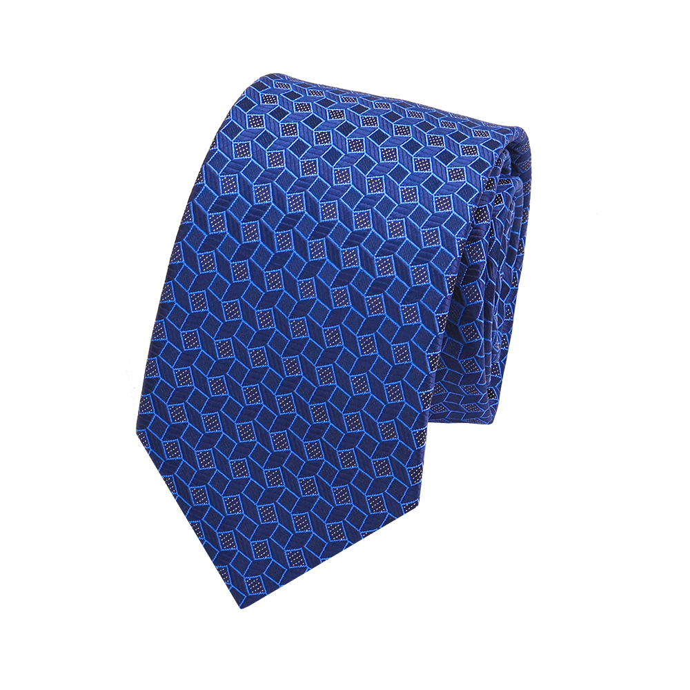 藍色商務幾何立體感滌絲現(xiàn)貨領帶